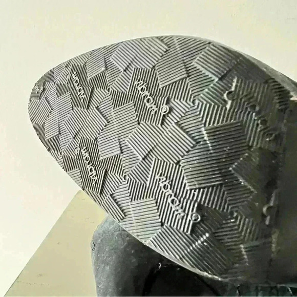 VERO CUIOIO BLACK LEATHER  FUR HEELS OVAL TOE PLATFORM BOOTS SIZE 38 - Picture 10 of 16